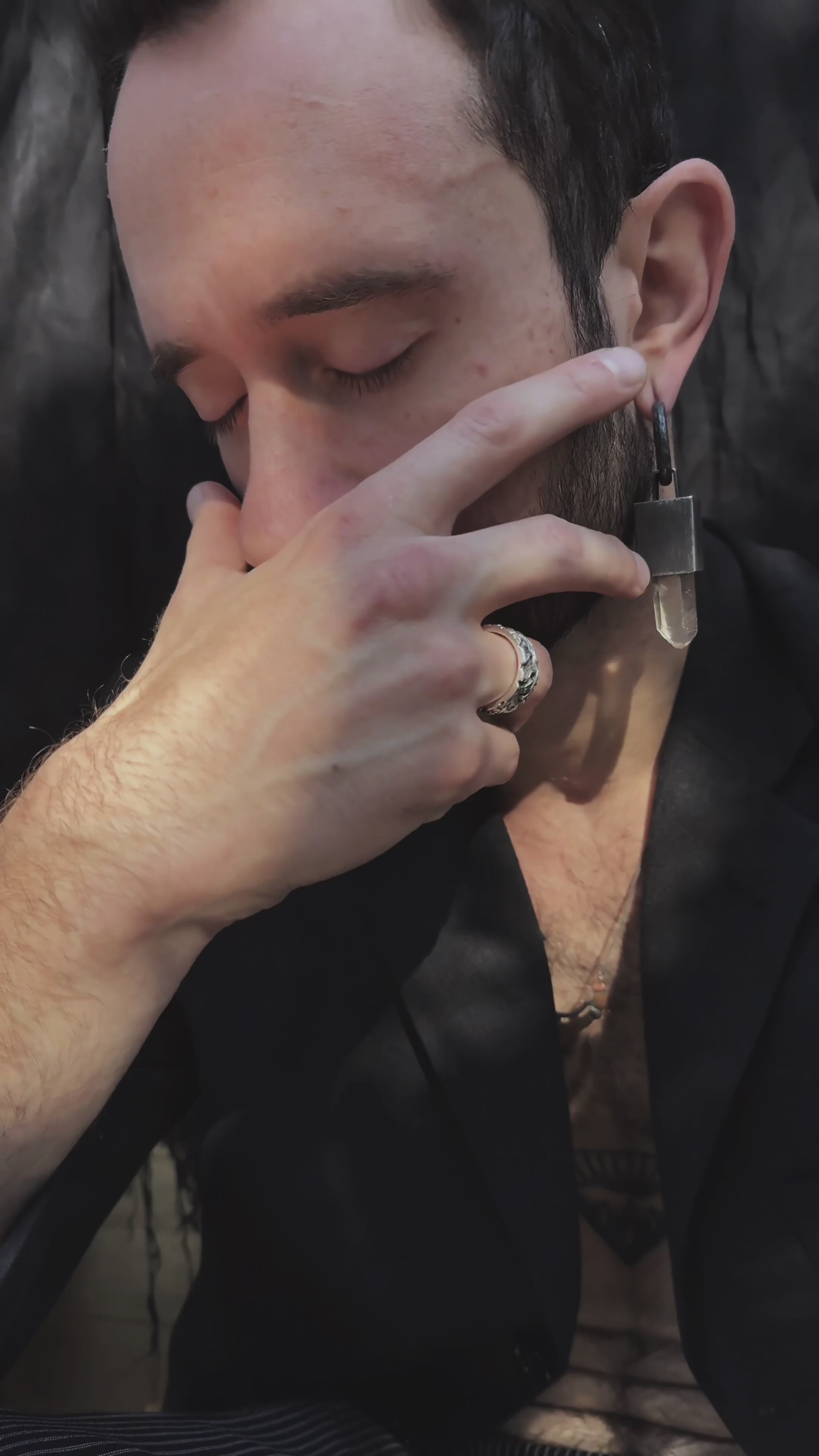 Block Crystal Earrings