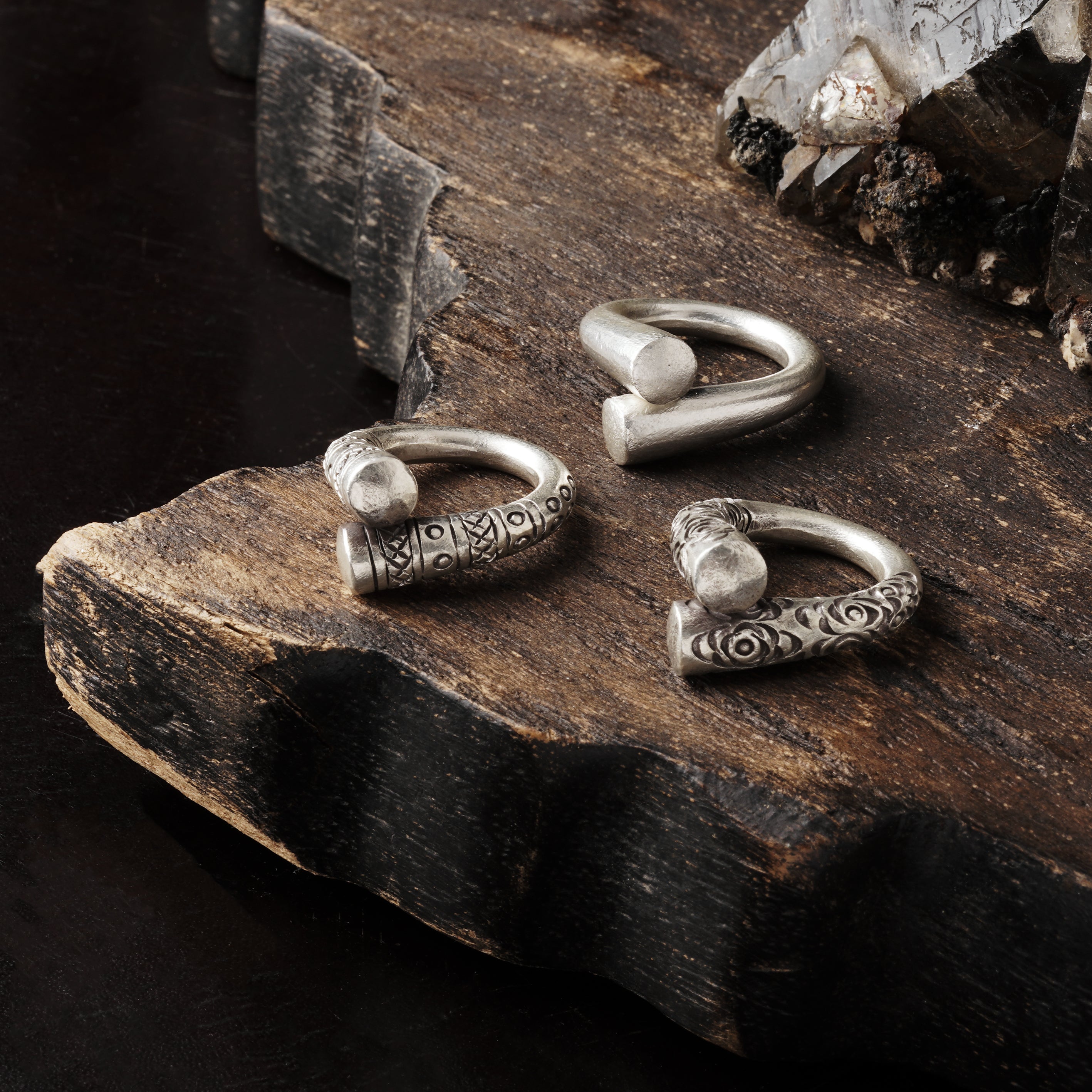 Tribal silver rings collection