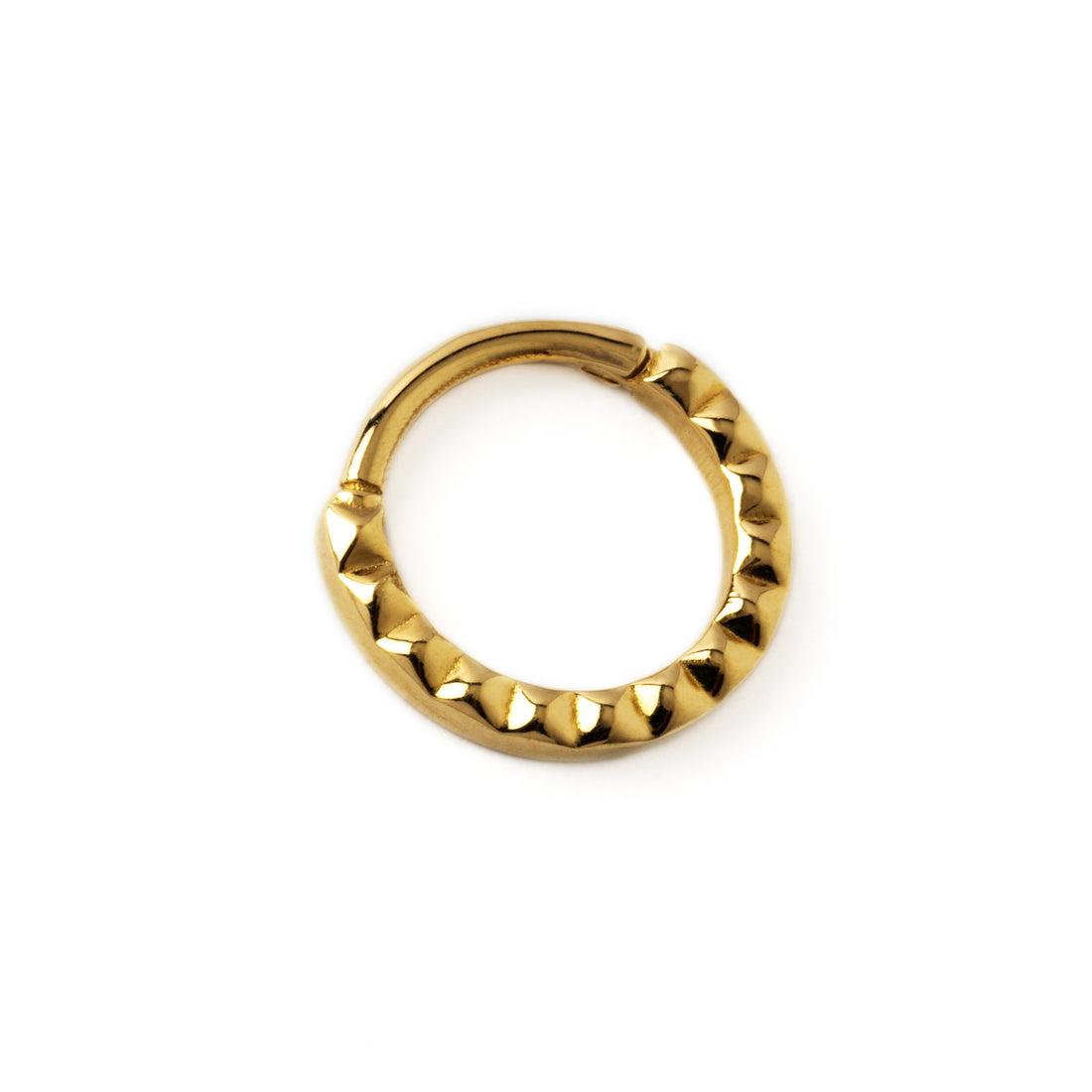 14k Gold Giza septum clicker ring right side view
