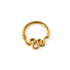 14k Gold Snake septum clicker ring frontal view
