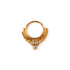 14K Rose Gold Maharani septum clicker with trio CZ frontal view