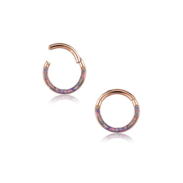 Rose Gold and Dark Opal Septum Clicker