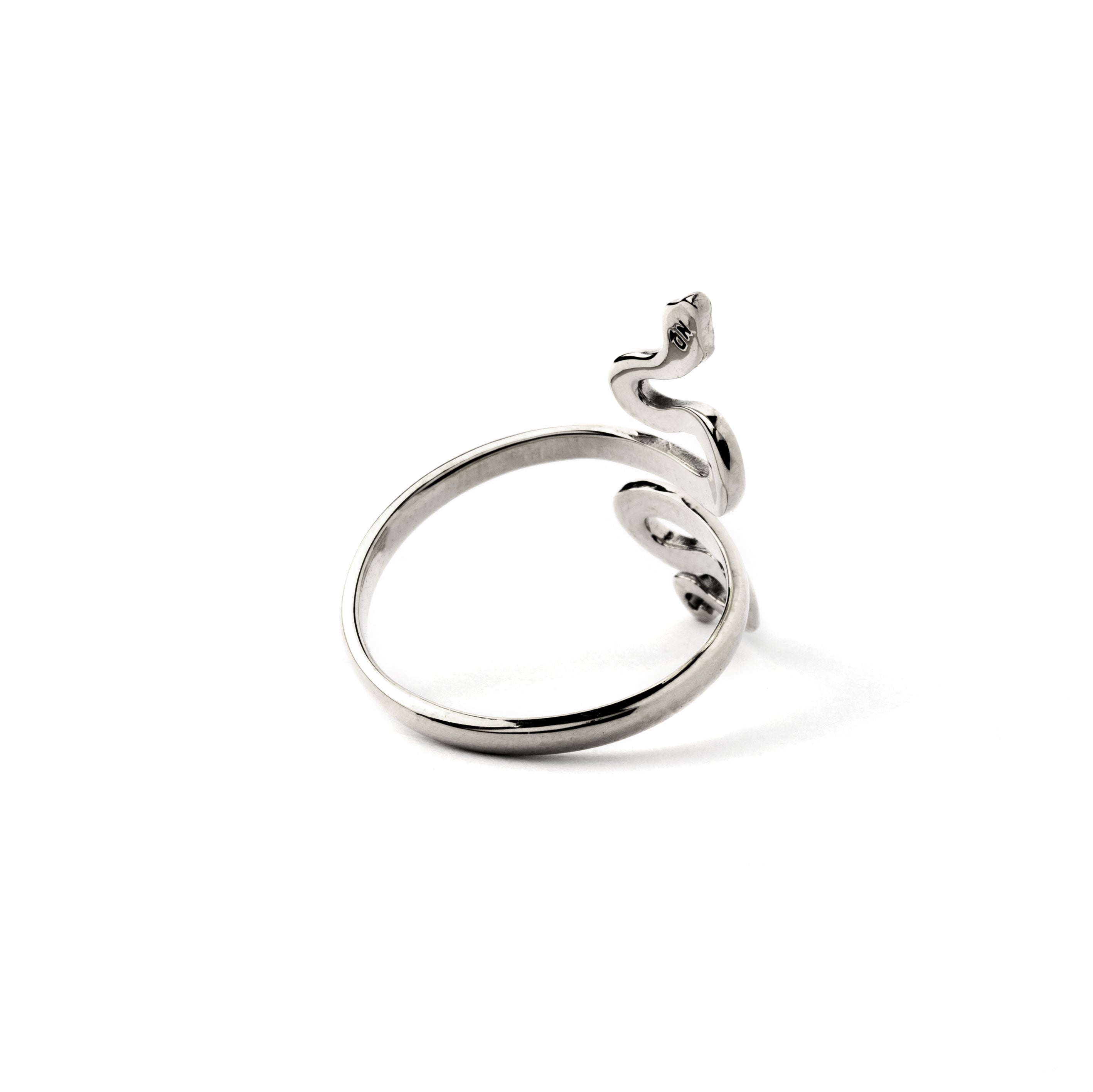 Silver Snake Ring back side view