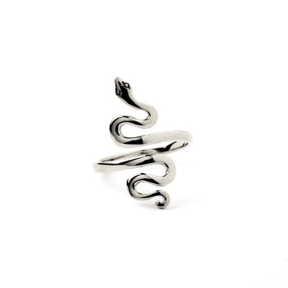 Silver Snake Ring frontal view