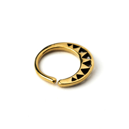 Aja golden brass septum piercing ring back side view