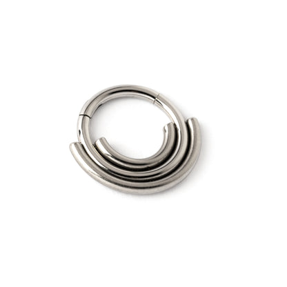 Akasha surgical steel multiple rings septum clicker right side view