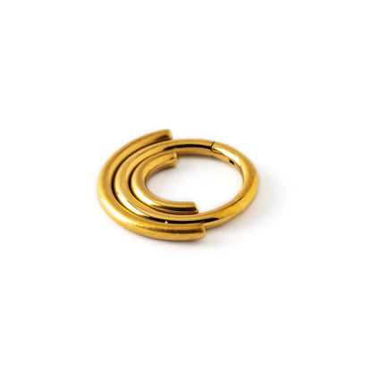 Akasha Golden surgical steel multiple rings septum clicker side view