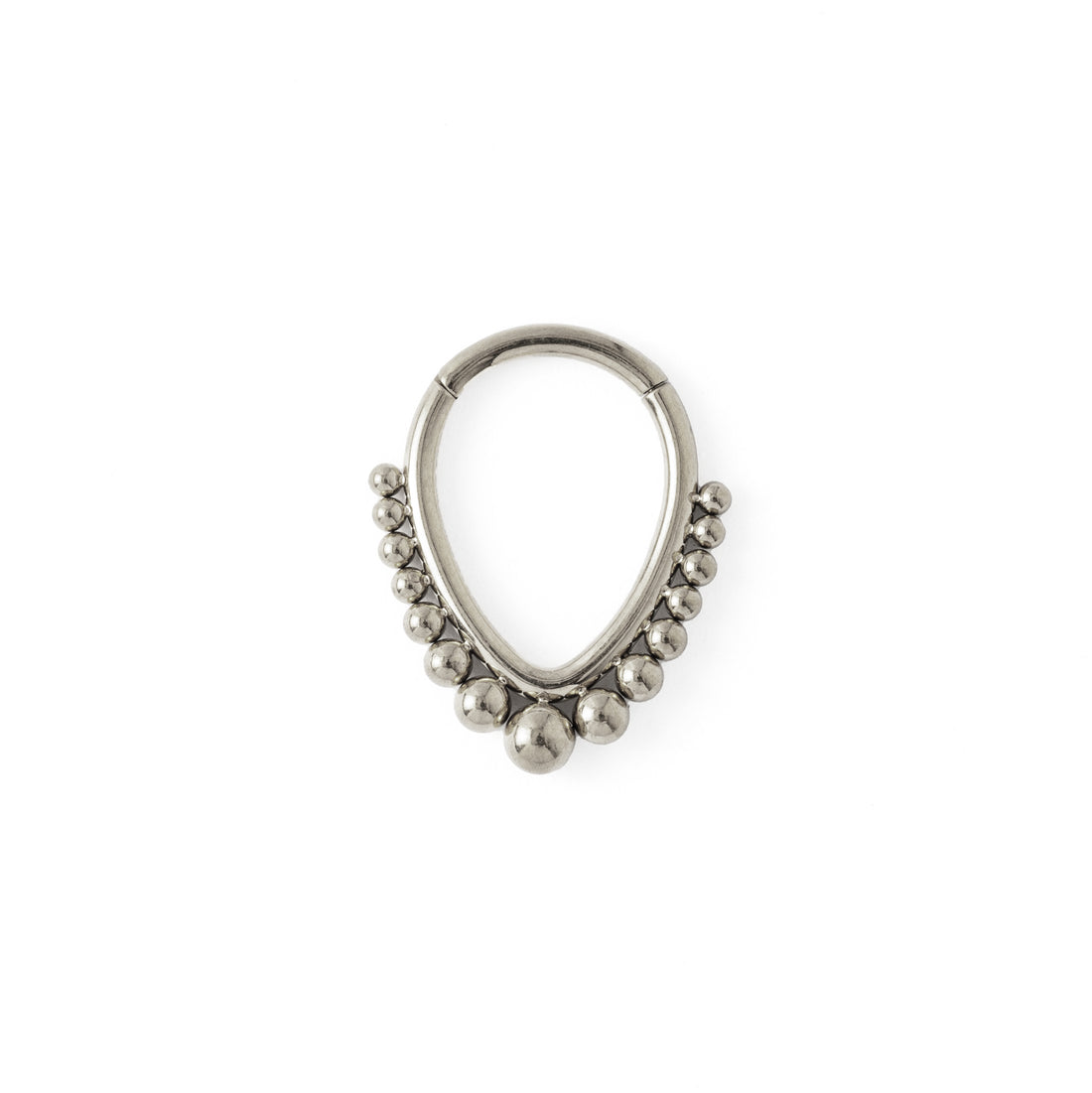 Althea Teardrop surgical steel Septum Clicker ring frontal view