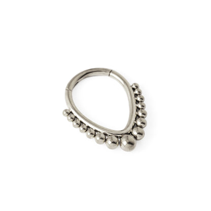 Althea Teardrop surgical steel Septum Clicker ring left side view