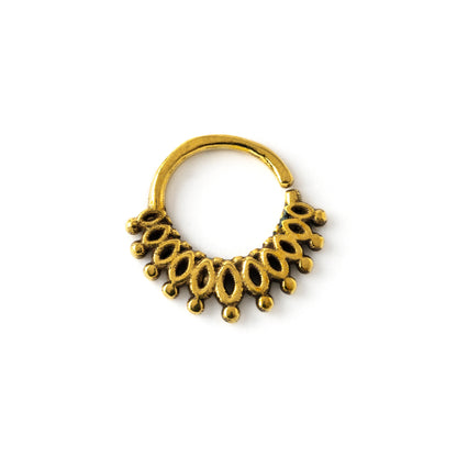 antique gold colour boho tribal septum ring ornamented with petals