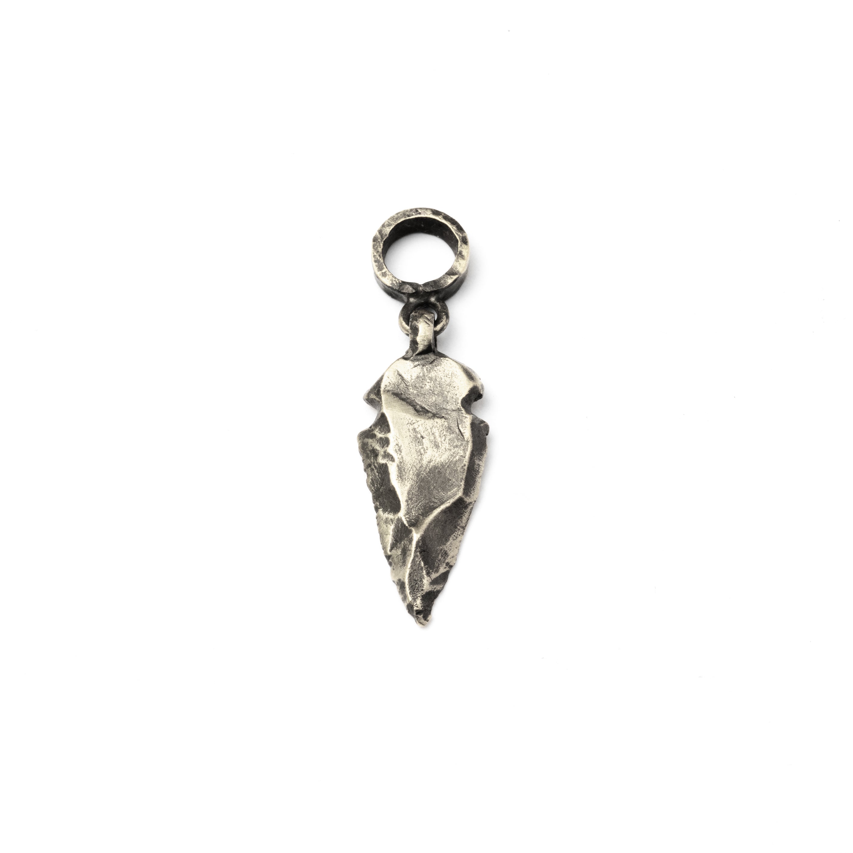 silver arrowhead pendant frontal view
