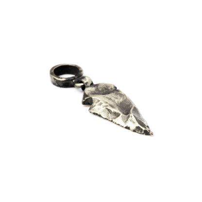 silver arrowhead pendant left side view