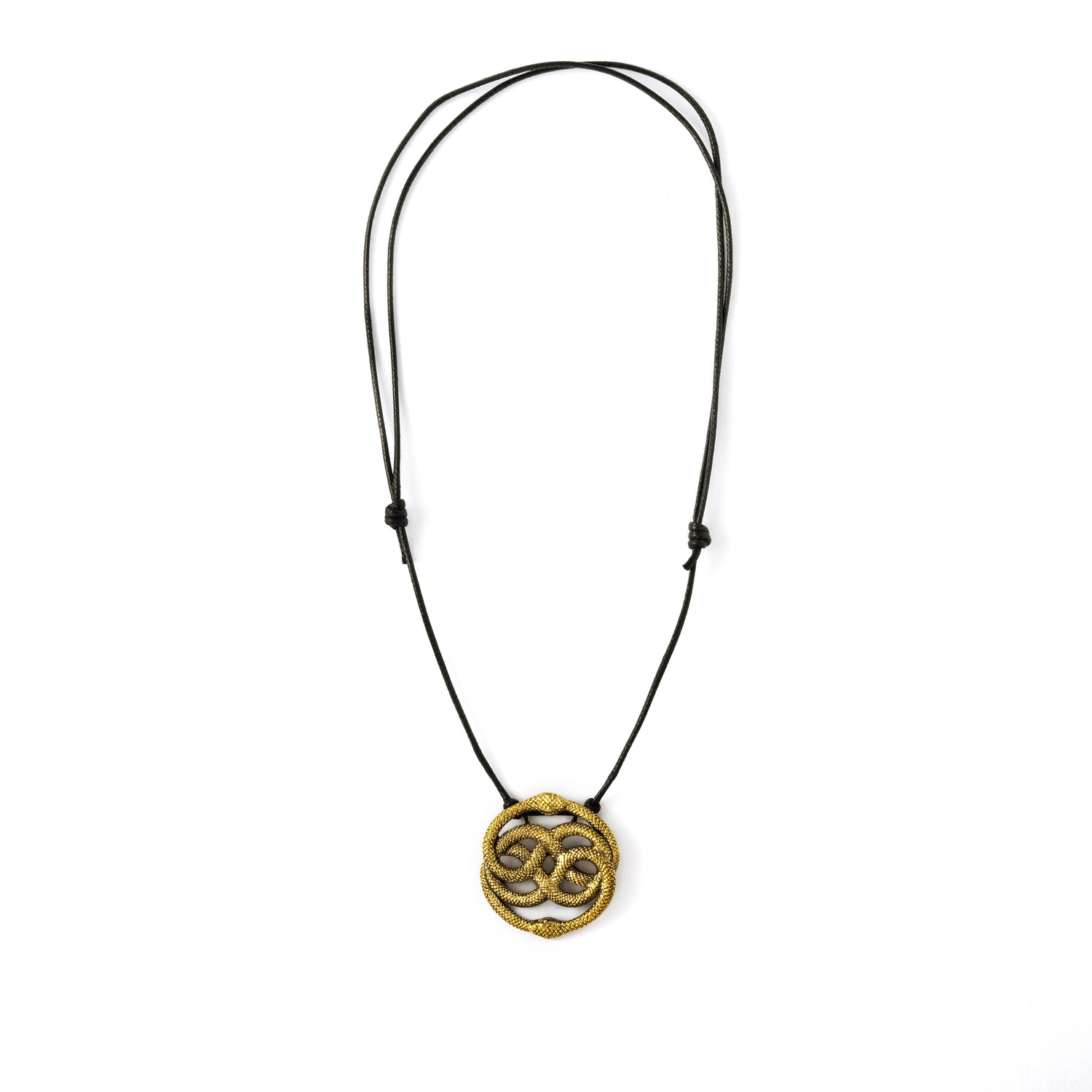 Golden Auryn Pendant on a cotton string frontal view