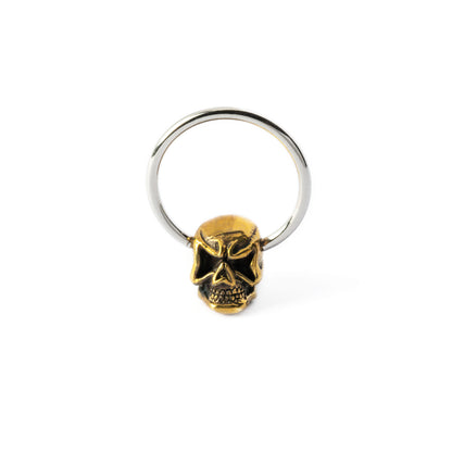 Golden Pirate Skull BCR frontal view