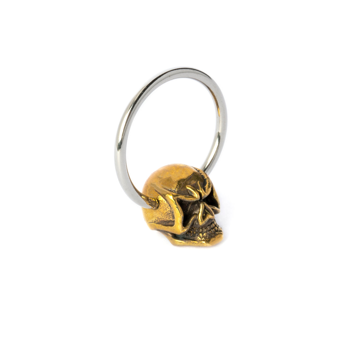 Golden Pirate Skull BCR right side view