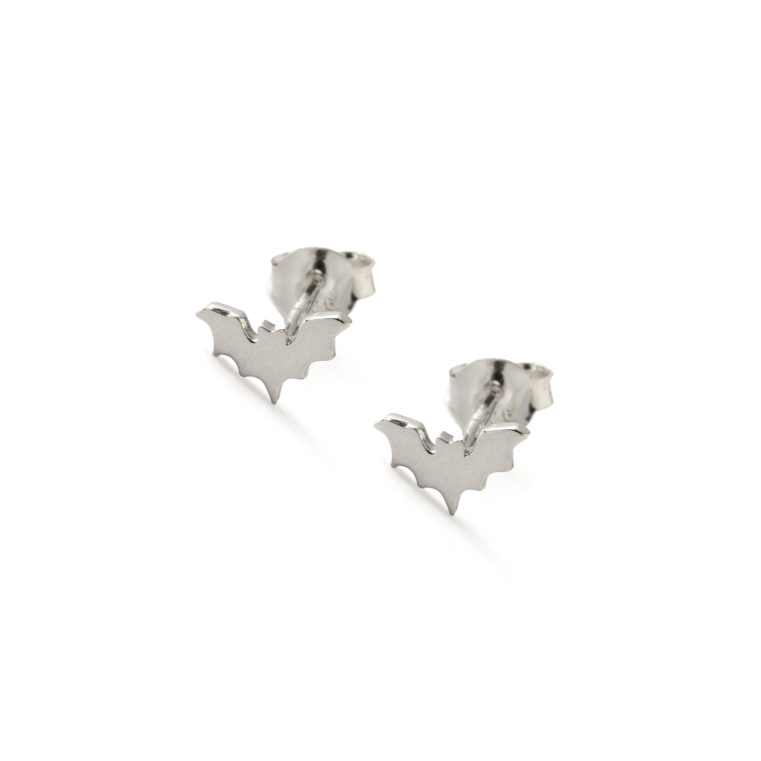Silver Bat Studs front view
