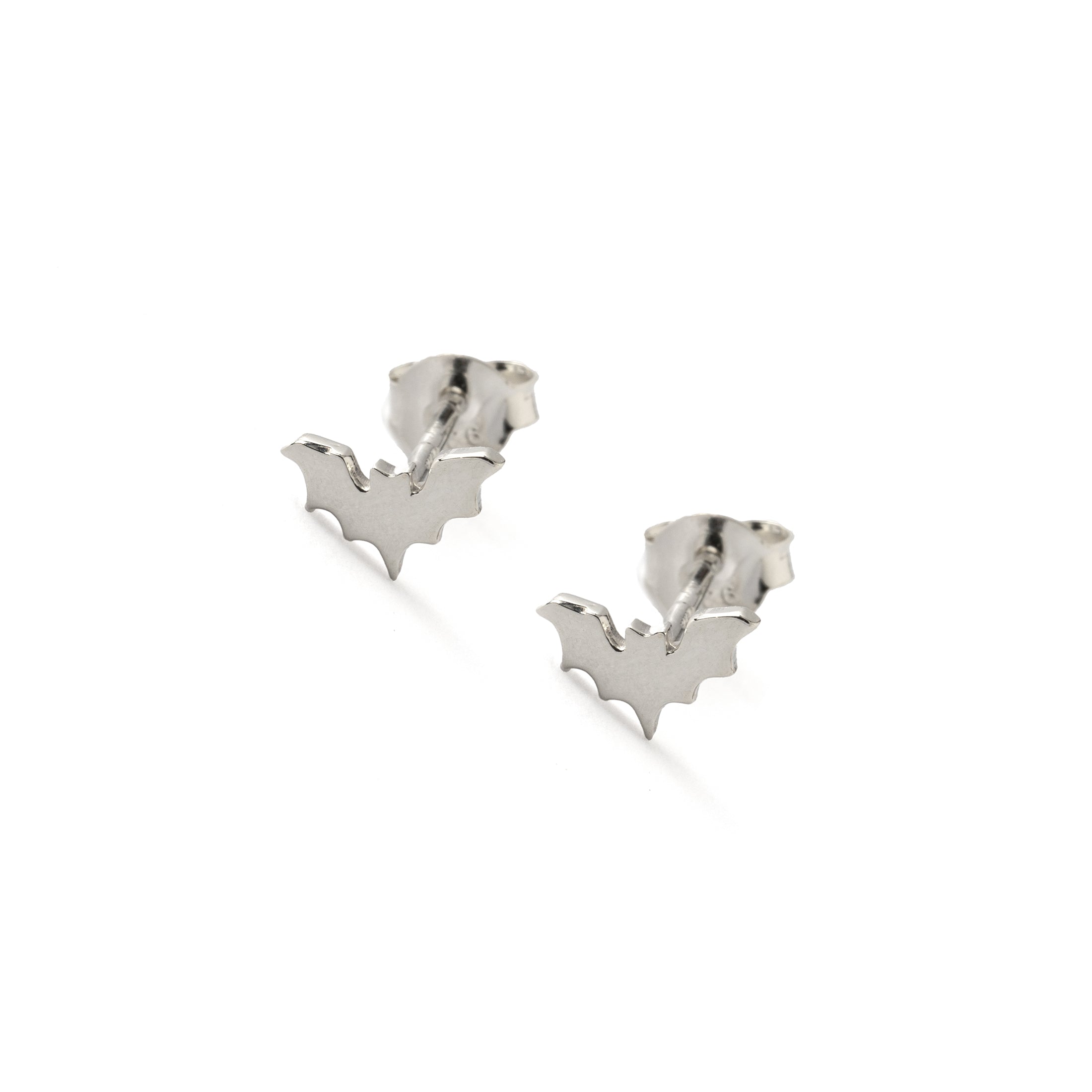 Silver Bat Studs front view