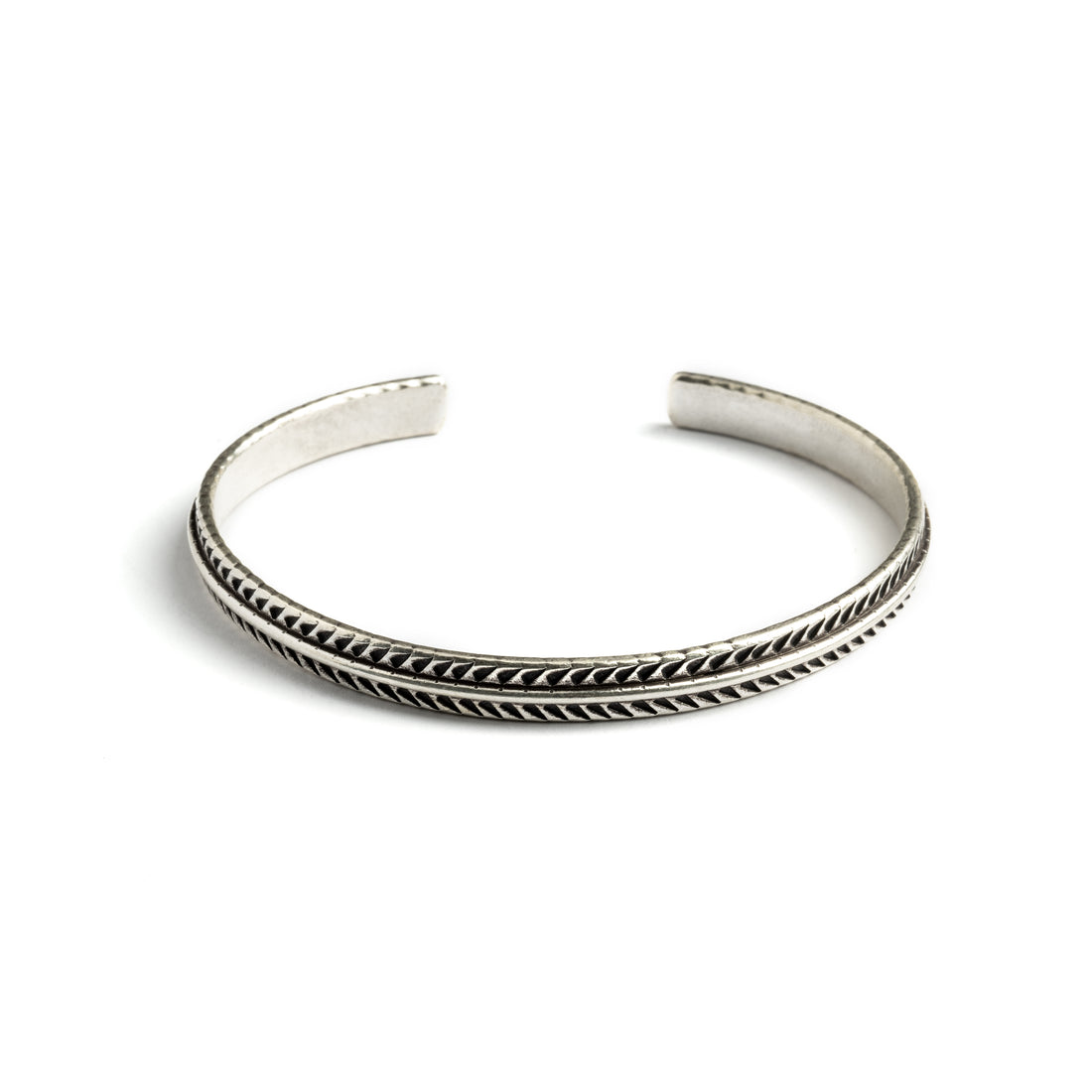 Silver Beam cuff frontal view