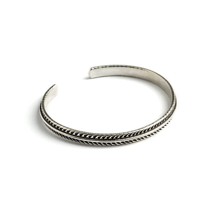 Silver Beam cuff right side view