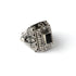 925 Silver box ring with black Onyx right side view