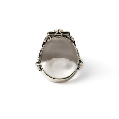 925 Silver box ring with black Onyx back side view