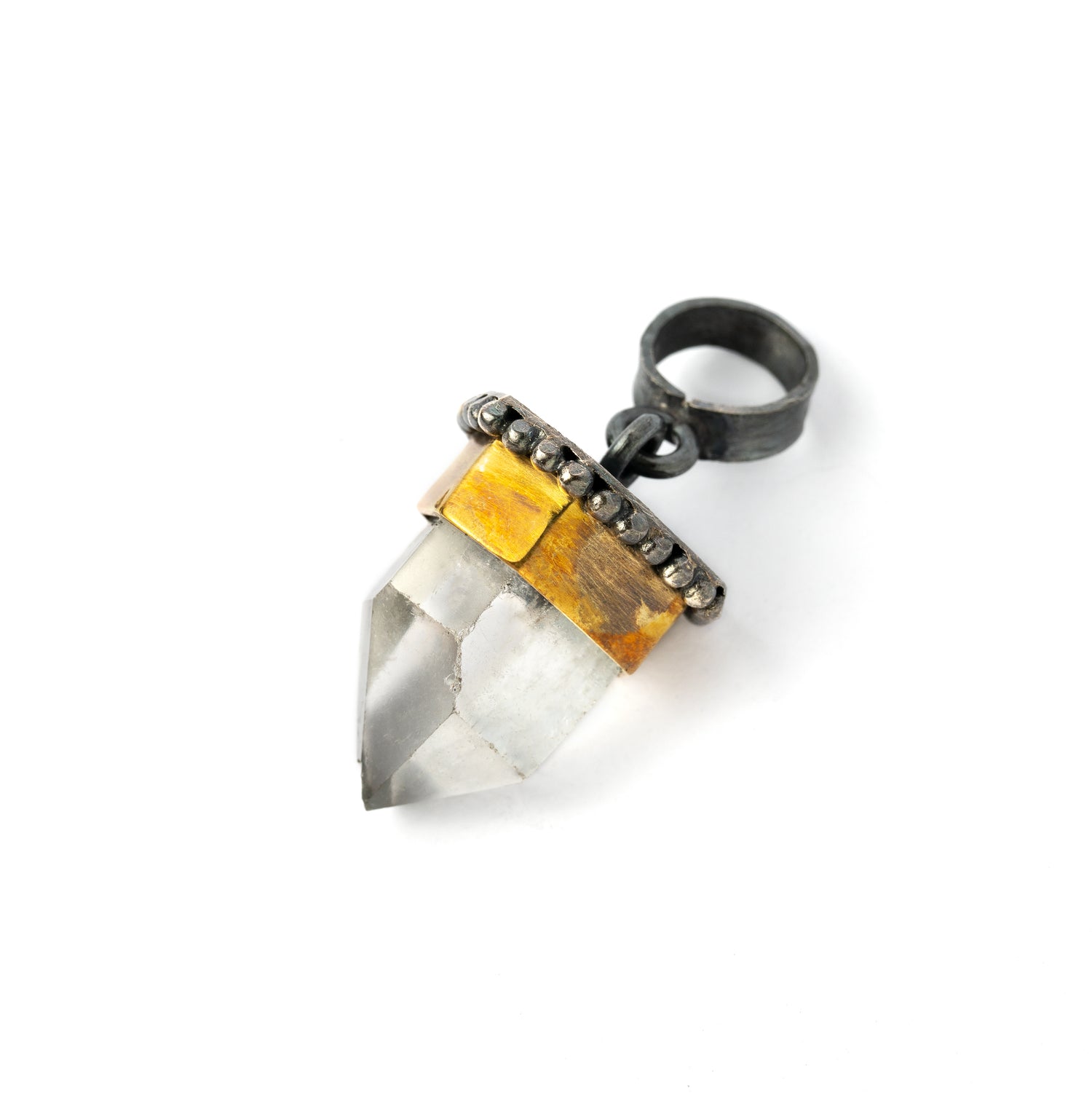 crystal quartz pendant right side view