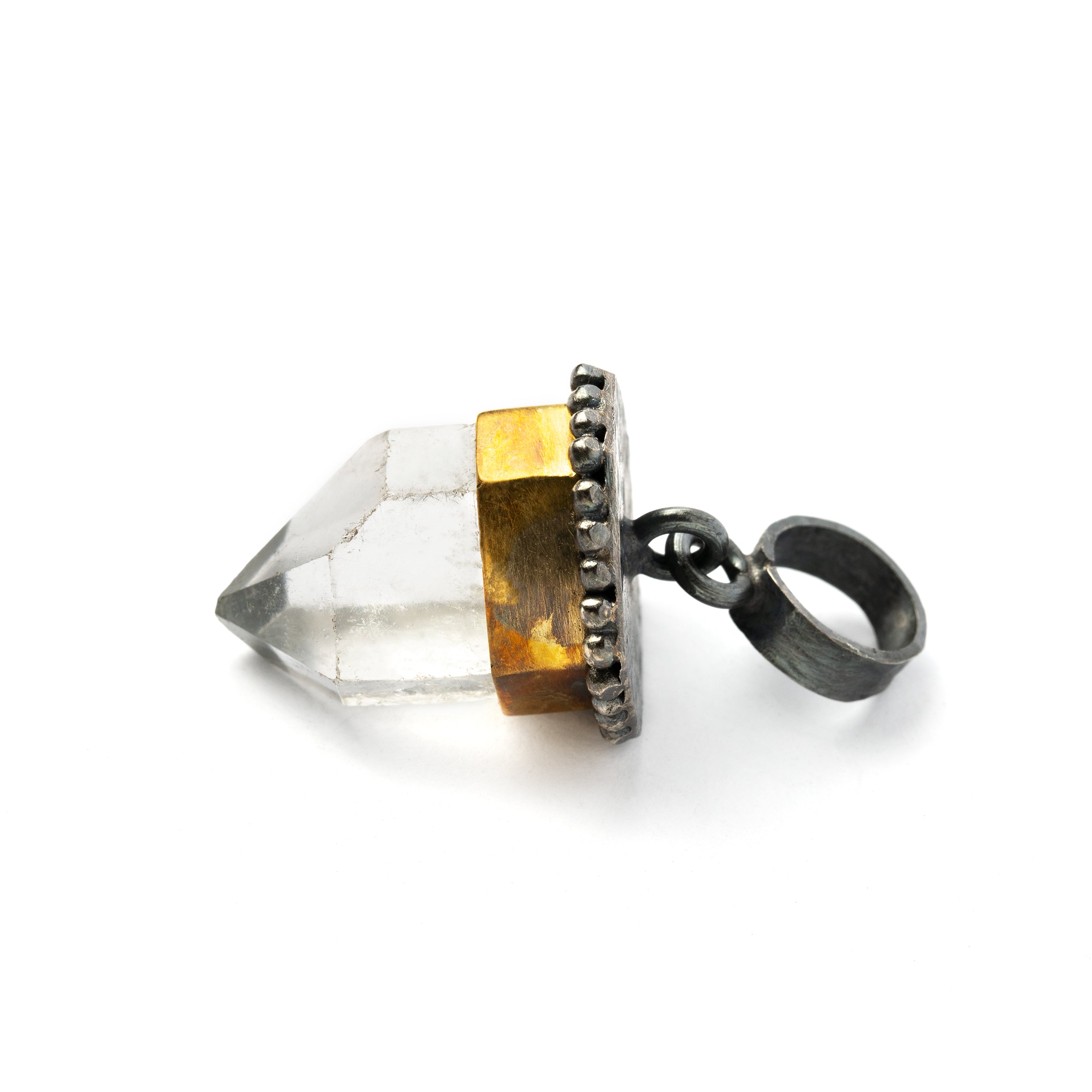 crystal quartz pendant right side view