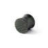 double flared black silver scratched ear plug right front view