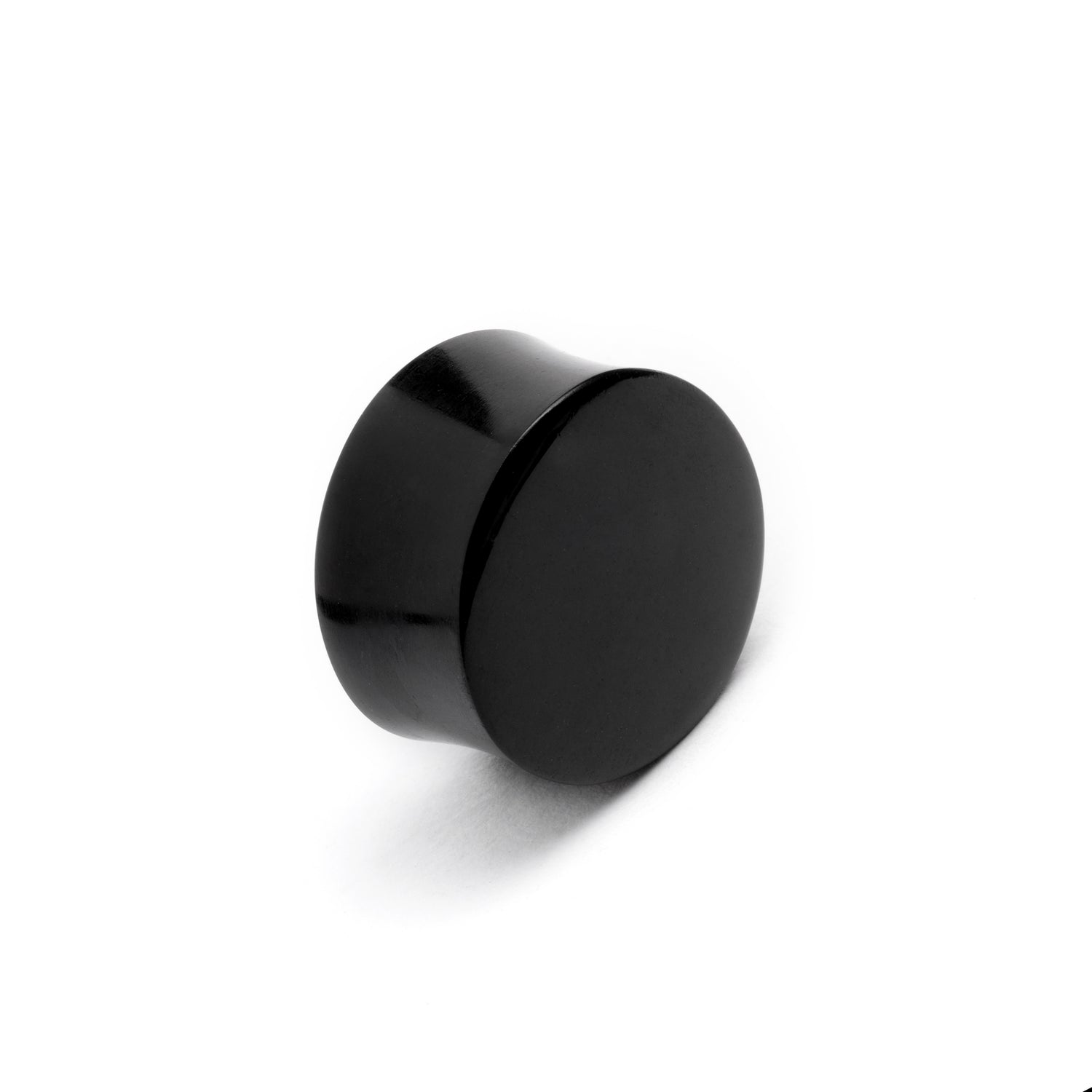 single black agate ear plug right front view