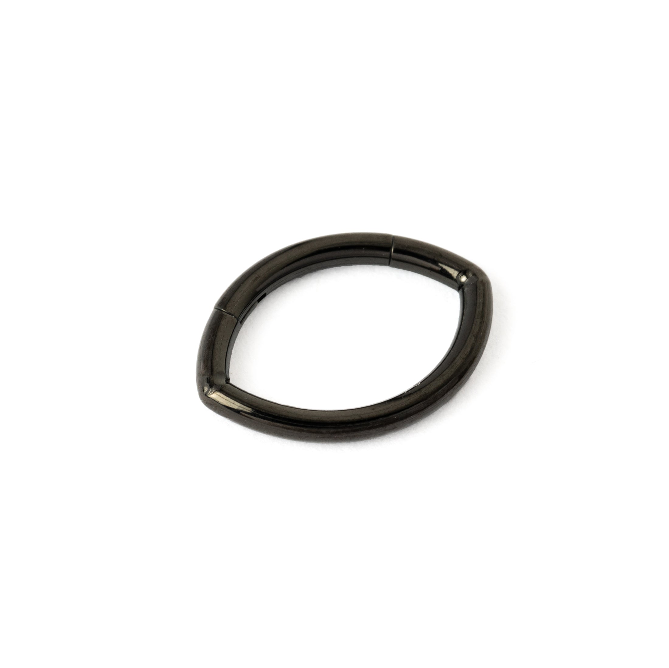 Black Oval Clicker Ring left side view