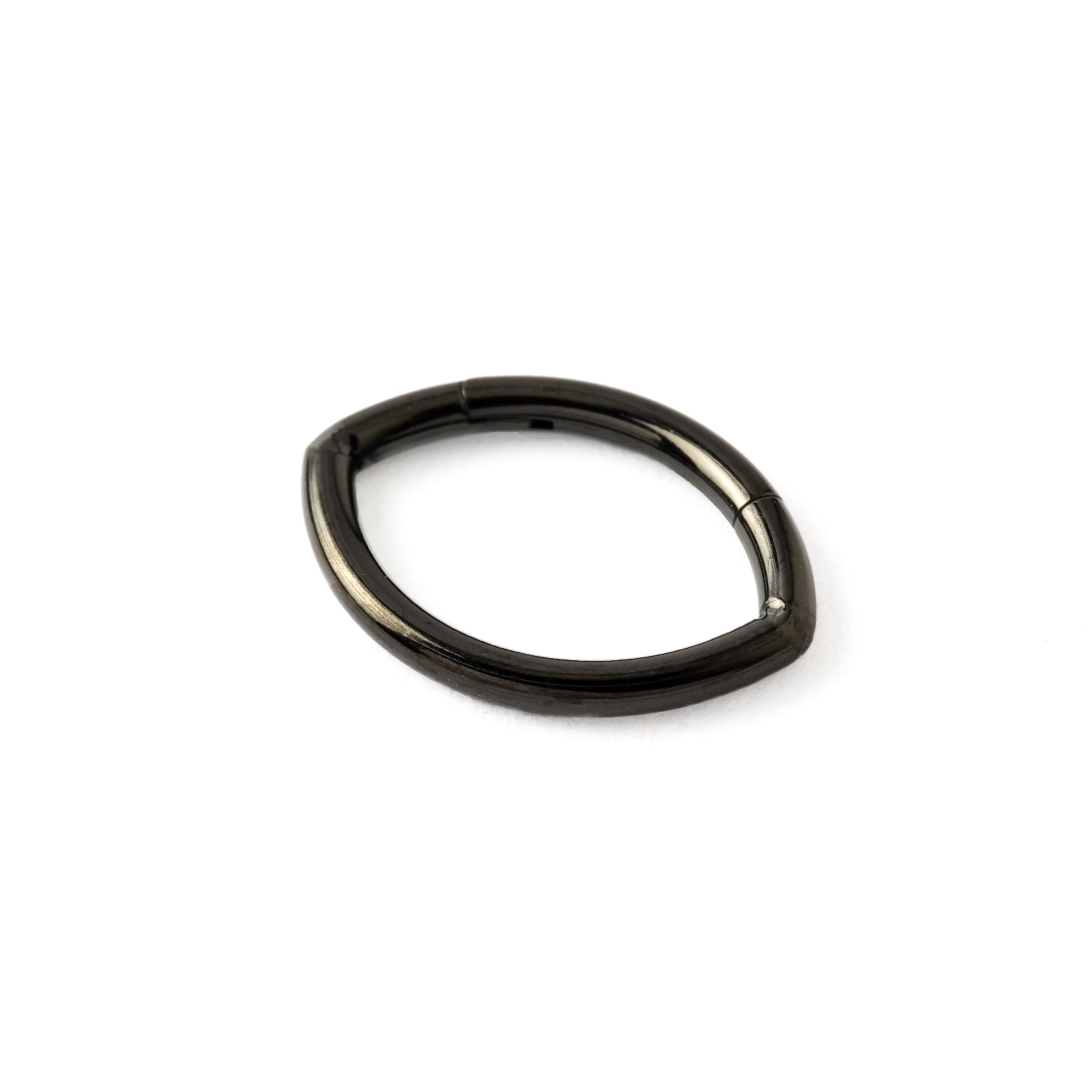 Black Oval Clicker Ring right side view