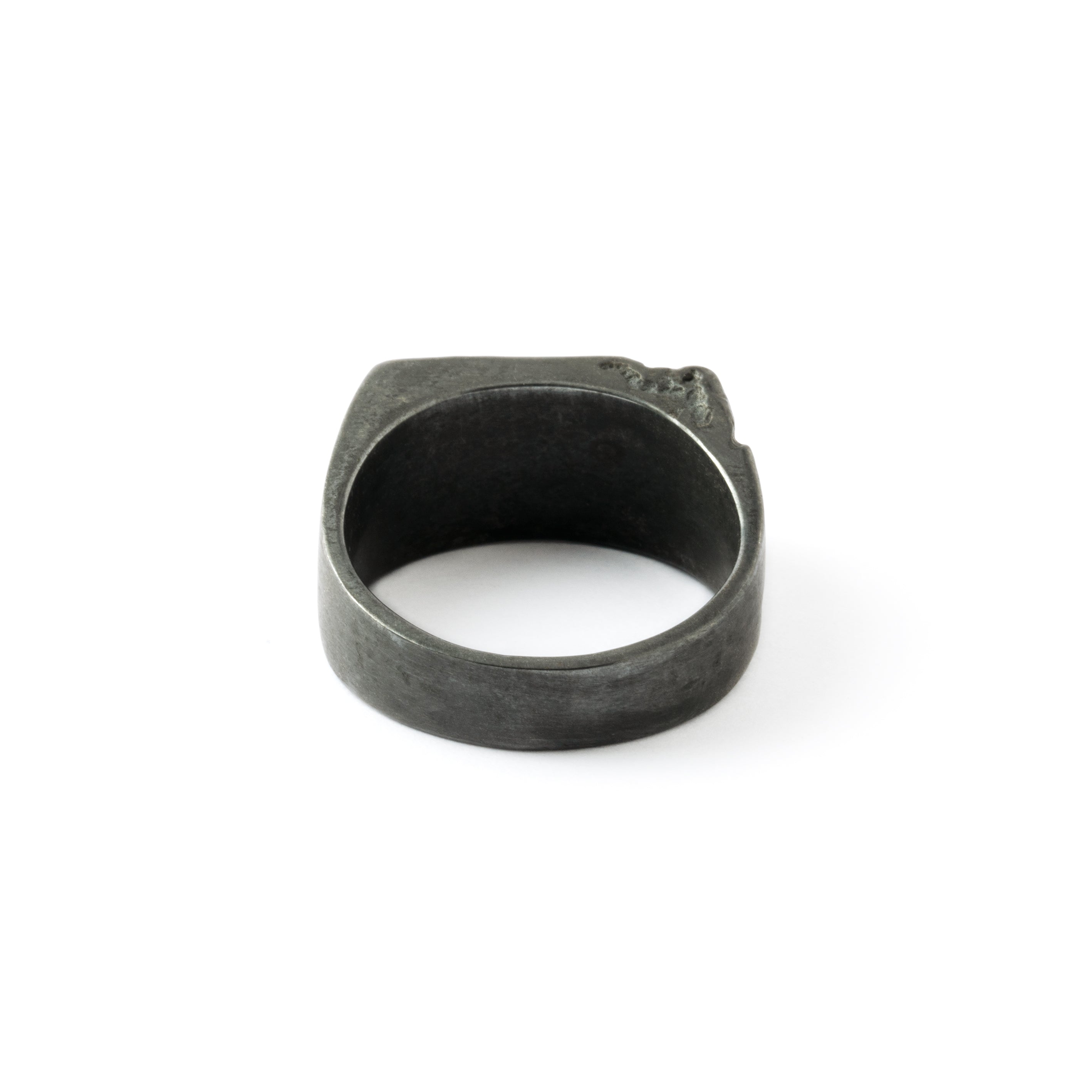 Break Free Skull Black Silver Ring back side view