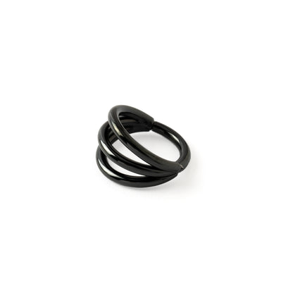 Black surgical steel Trinity Septum Clicker ring right side view