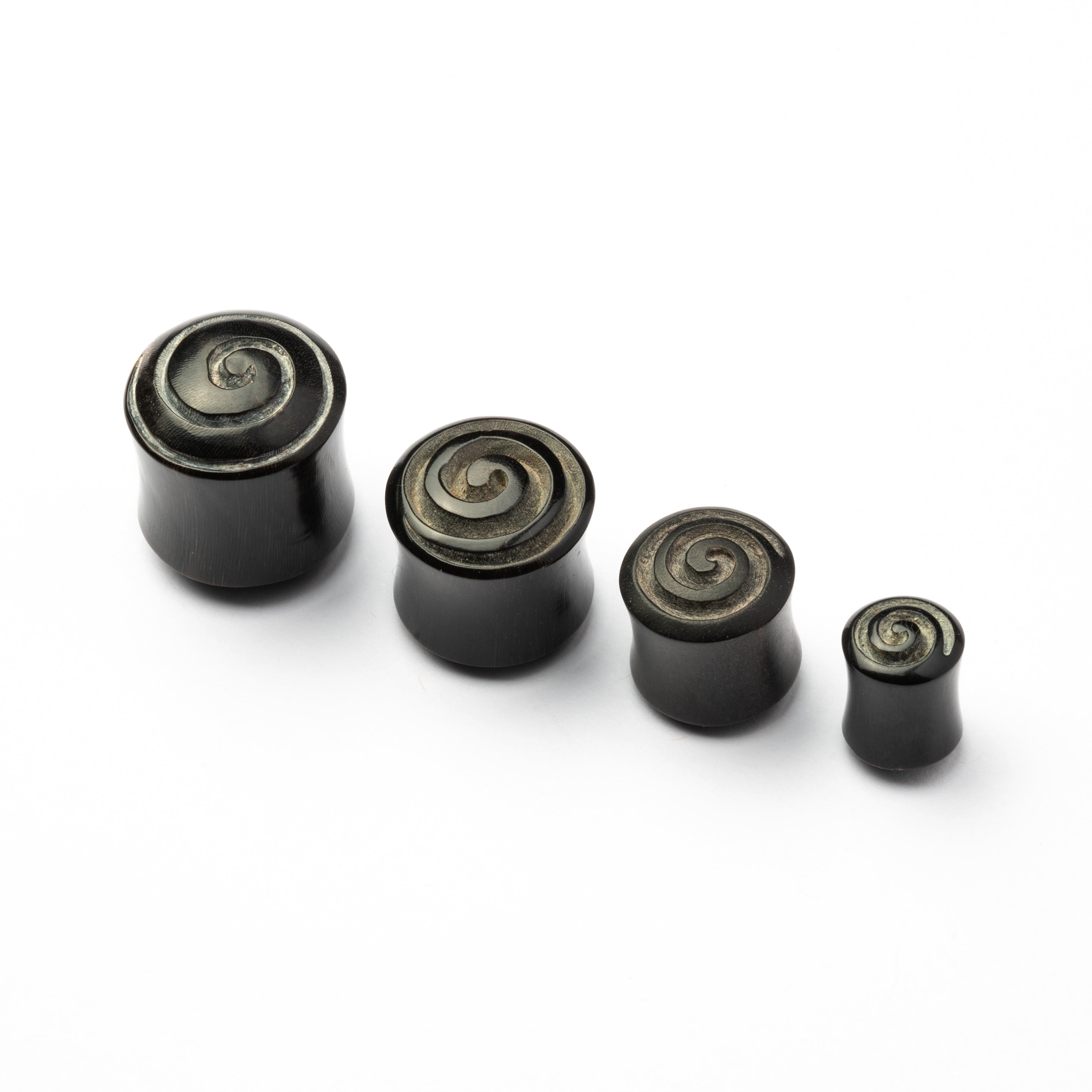 Carved Spiral Wood Plugs