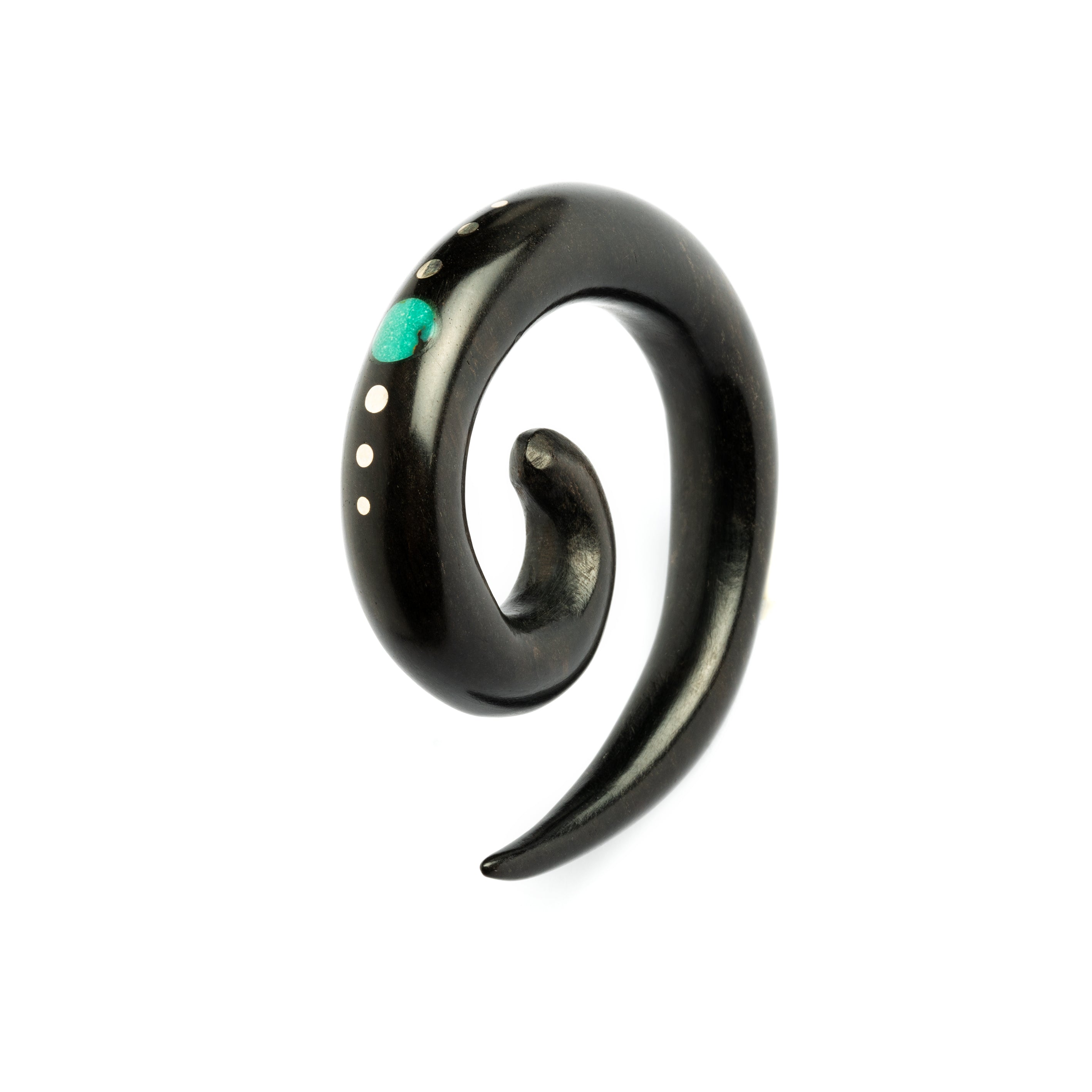 Koru Spiral Ear Stretcher with Stone Inlays