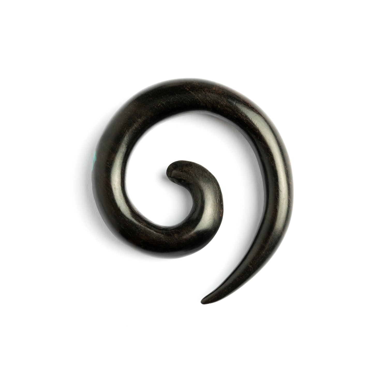 Blackwood Spiral Ear Stretcher with Silver and Stone Inlays