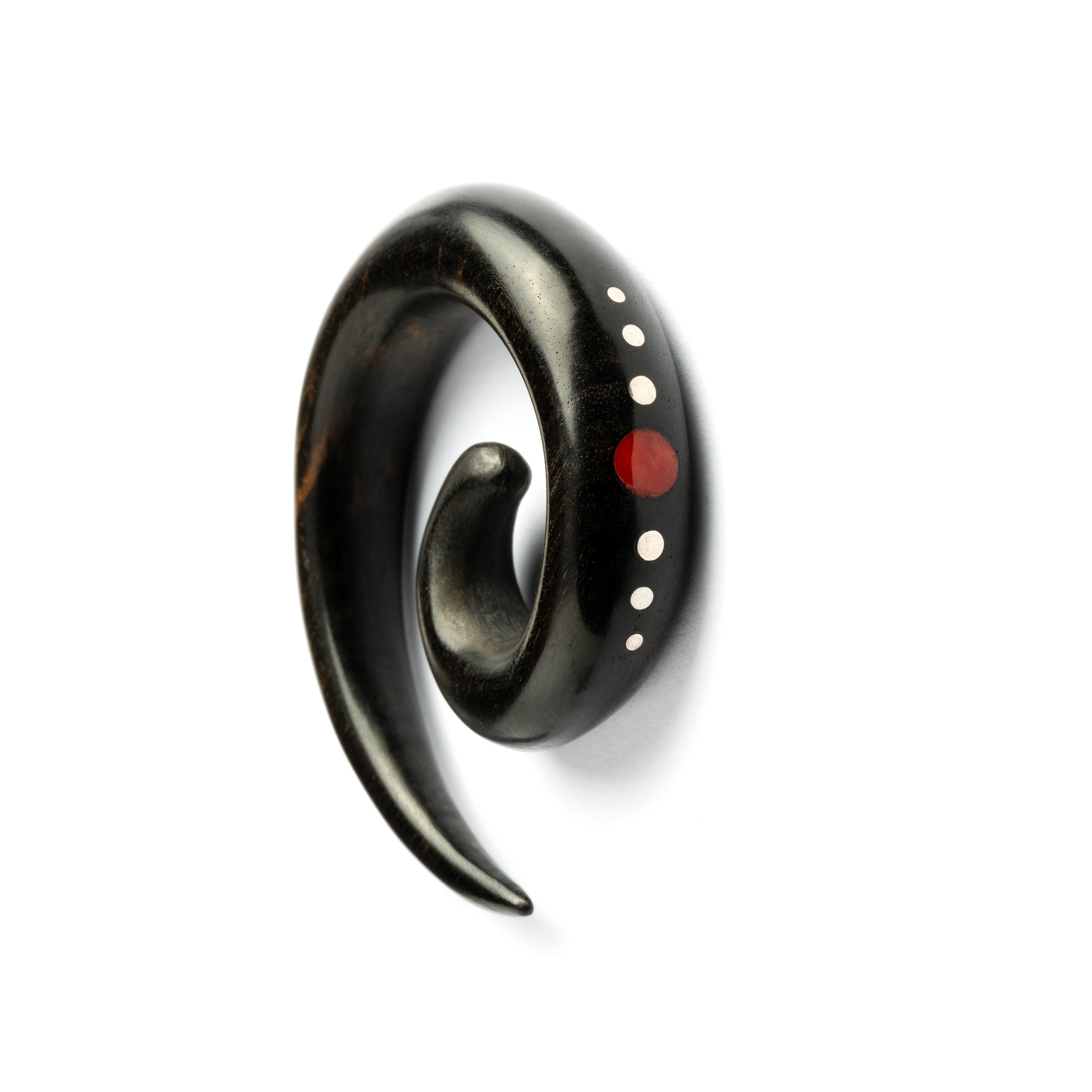 Koru Spiral Ear Stretcher with Stone Inlays