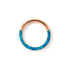 Rose Gold Clicker Ring with Blue Opal frontal view