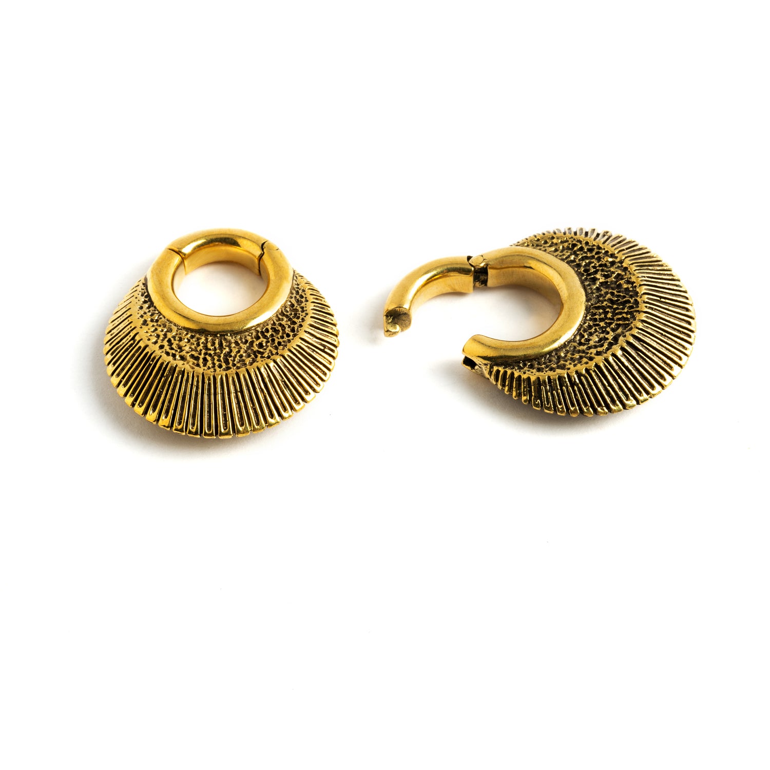 Brass African clicker Hoop Gauge Earrings ear weights hangers open
