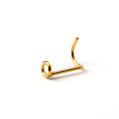 golden circle wire nose stud side view