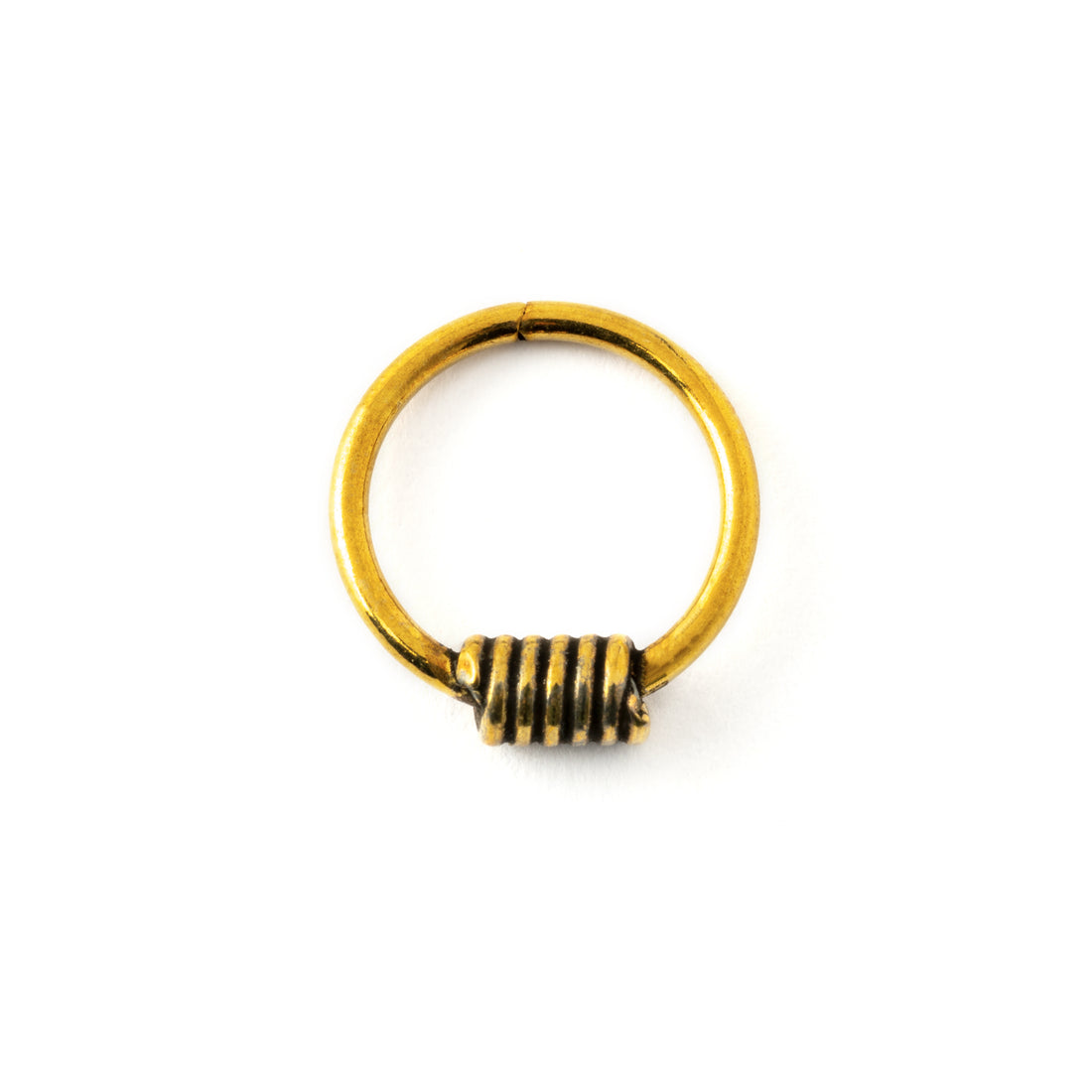Brass coiled wire nose frontal view