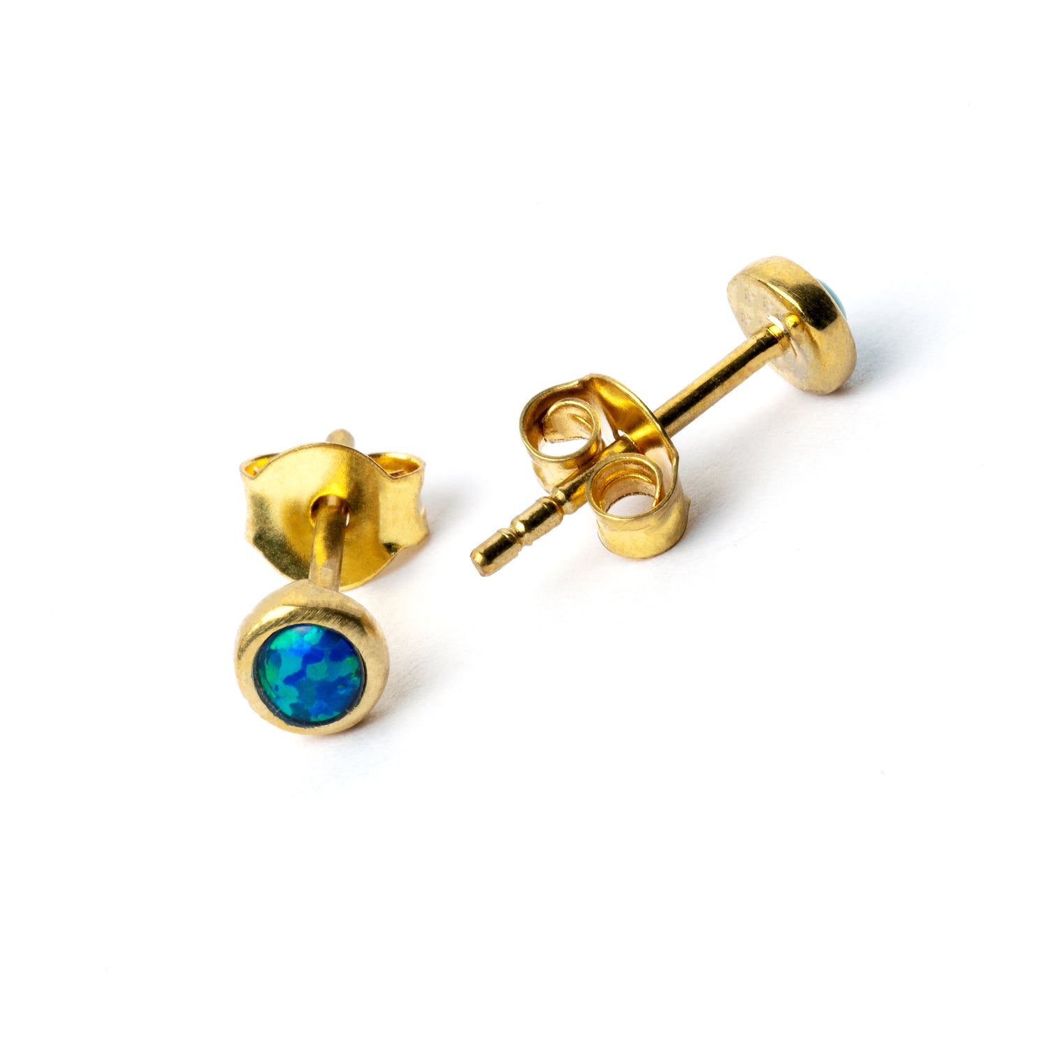 Brass-Ear-Stud-set-with-Blue-Opal_1