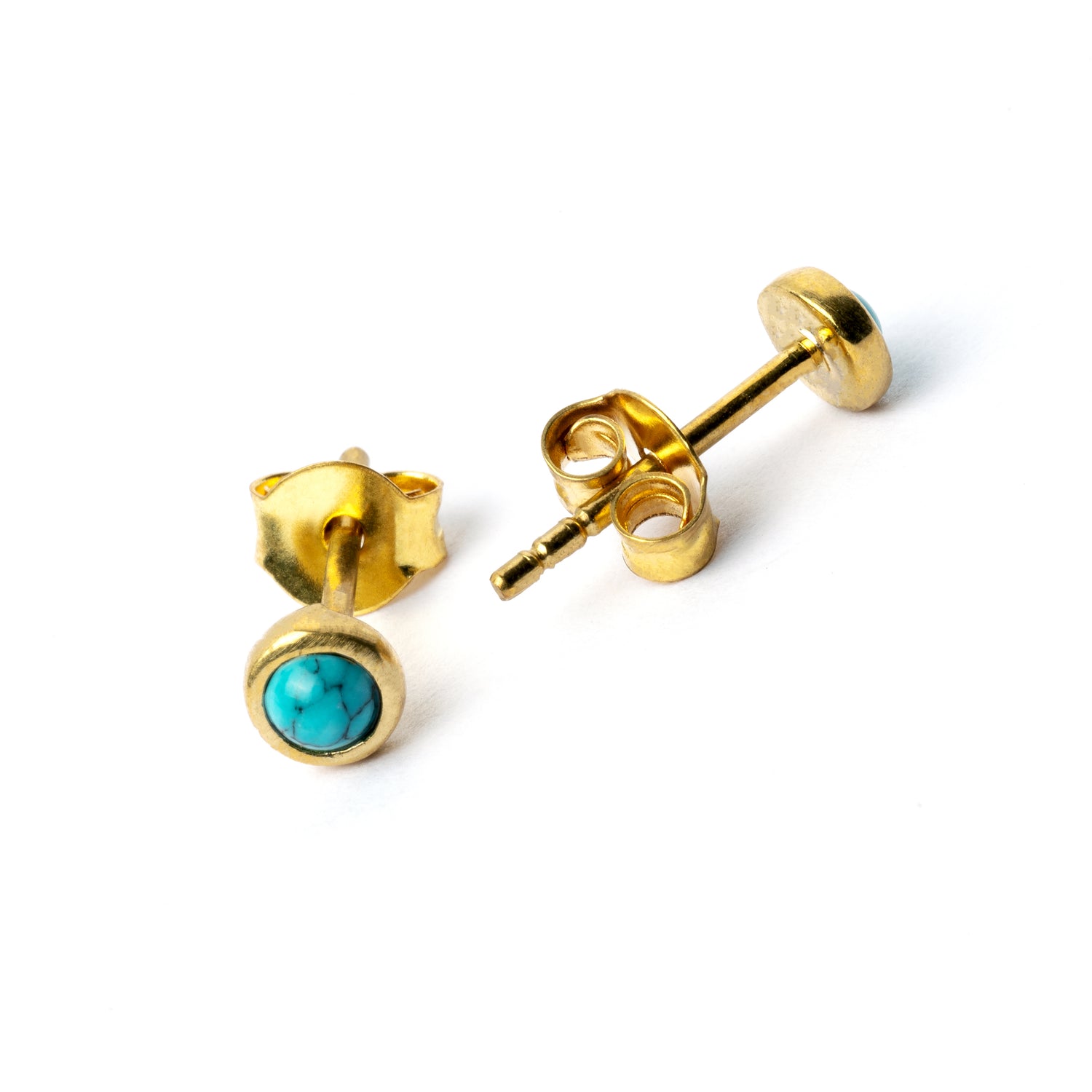 Brass-Ear-Stud-set-with-Turquoise_1