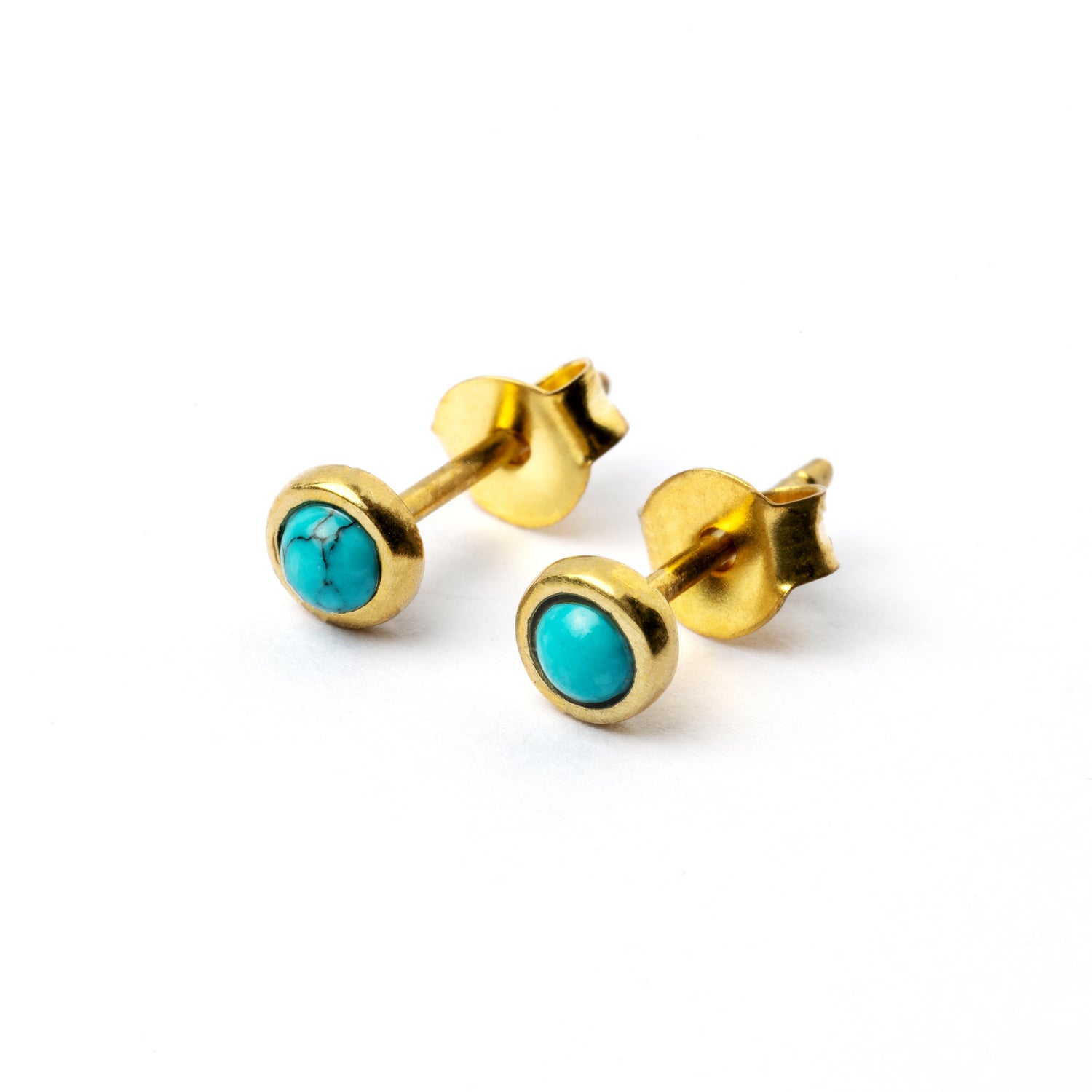 Brass-Ear-Stud-set-with-Turquoise_2
