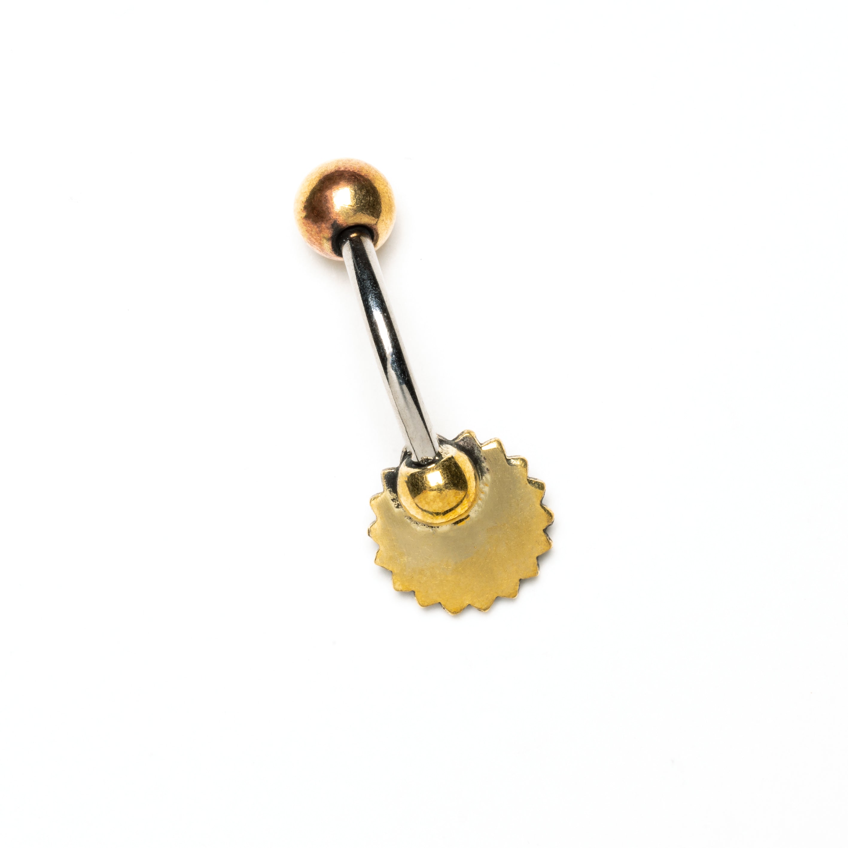 Lotus Flower Belly Piercing with set Turquoise back view