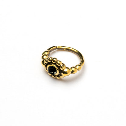 Flower Nose Ring With black Onyx right side view