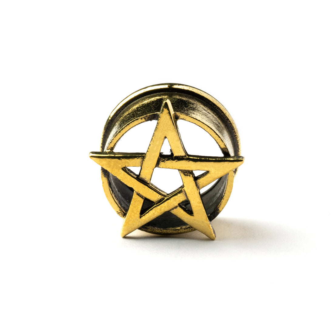 Brass Pentagram plug frontal view