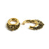 pair of gold brass ear hangers hoops with floral victorian design locking system view