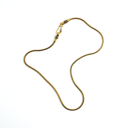 Brass Snake Necklace frontal view