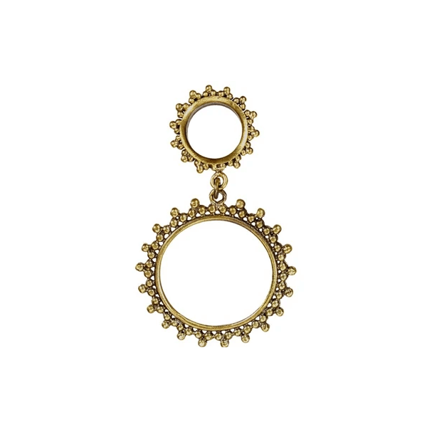 Brass Dotted Tunnel Earring
